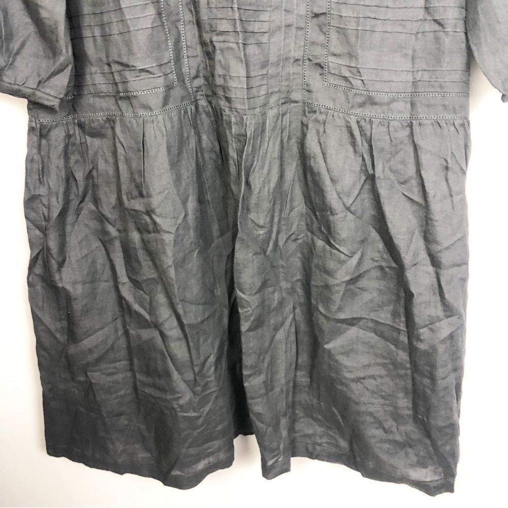 SUNDANCE | NEW Black 100% Ramie Midi Dress Eyelet Accents & Slip Women’s Size 16 - Picture 5 of 9